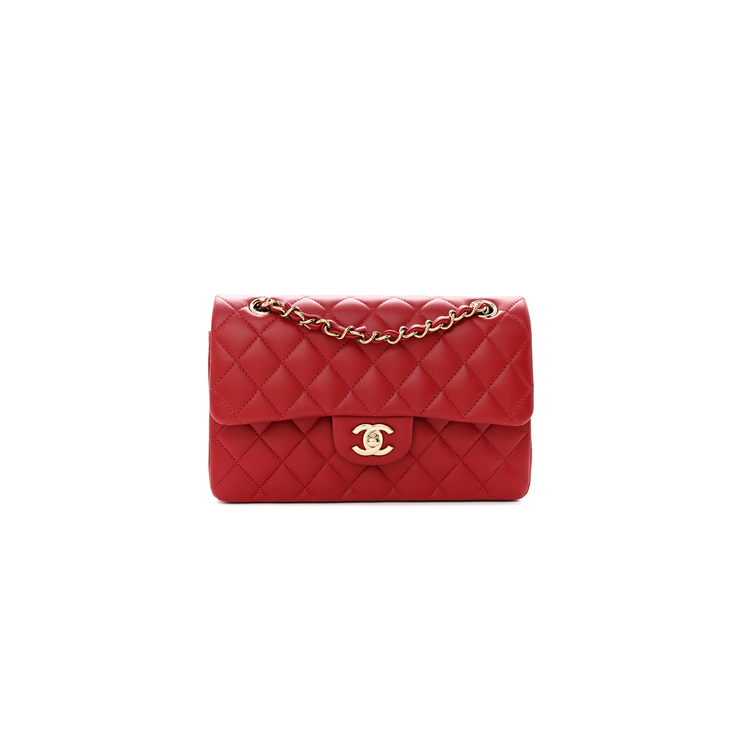 CHANEL LAMBSKIN QUILTED SMALL DOUBLE FLAP A01113 (23*14*6cm)